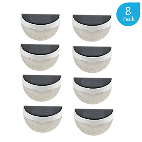 Solar Lights,Anxus 6 LEDs Solar Powered Waterproof Security Solar Fency Lamp for Outdoors,Patio, Stairs,Step,Deck,Outside Wall(8 Pack )