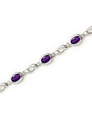 14kt Yellow Gold Oval Amethyst Bracelet.