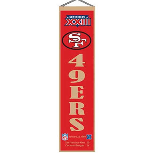 San Francisco 49ers Super Bowl XXIII Champions Heritage Wool Banner (Quantity of 1)