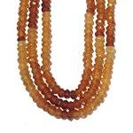 Hessonite Necklace 01 Multi-strand Yellow Garnet Facet Triple Layer Beaded 17