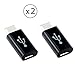 2-Pack Type C (USB-C) to Micro USB 2.0 Female Adapter Charge and Data Sync Converter Cable Connector for Google Nexus 5X, 6P, Pixel XL, LG V20, HTC 10, ZenFone 3 and Type-C Phone(2x USB-C-Black)