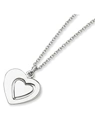 Versil Sterling Silver Heart with 16 Inch Chain Necklace