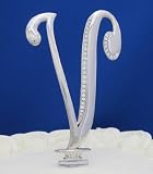 Swarovski Crystal Monogram Cake Topper Initial Letter V - 4 1/2