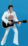 Elvis In White Outfit Playing The Guitar Christmas Ornament