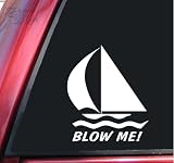 Blow Me! Sailboat Vinyl Decal Sticker - White