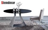 53 ROUND MODERN GLASS METAL DINING TABLE SBD022