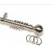 Brushed Steel Steelworks metal extendable curtain pole 120cm to 220cm with BALL FINIALS