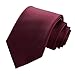 Eneston Solid Color Ties for Men Pure Color Necktie Mens Ties for Wedding|Party|Office|Gift+ Gift Box-Burgundy