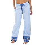Nick & Nora® Womens Wide Cuff Woven Pajama Pant – Monkey Blue Dot