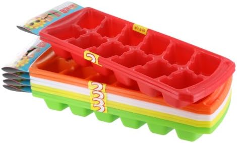 Pack of 2 ice cube trays (24 ice cubes) Stacking Stackable Flexible (Random Color Set)