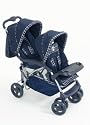 St Moritz Tandem Pushchair in Blue Check