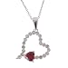 FOJO's Diamond in Sterling Silver Red Sapphire Heart Pendant (.10 ct. tw.)