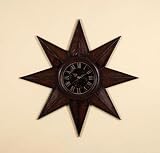 Unique Star Shaped Wood WALL CLOCK