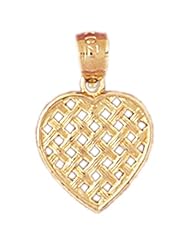Dazzlers Solid 14k Gold Heart Charm Pendant Available in three colors from jewelsberry (weights: 0.9 grams only)