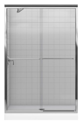 KOHLER K-702208-L-SHP Fluence Frameless Bypass Shower Door, Bright Polished Silver