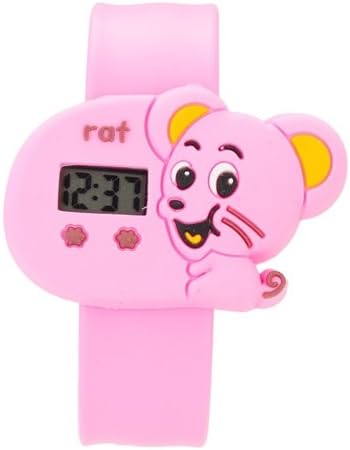 Metro Shop Cool Lovely Rat-shaped Dial Slapping Watchband Silicon Digital Wrist Watch for Kids - Random