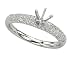 14K White Gold Diamond Engagement Ring Semimount
