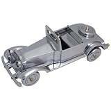 ART DECO VINTAGE CHROME WOOD BOOKENDS AEROPLANE OLD FASHIONED FIGURINE STATUE