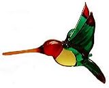 Hummers Hand Blown Glass Hummingbird, Colored