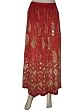 Red Silver Gold Beaded Women's Skirt Bohemian Chic Dcrapechic Skirts 36