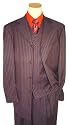 Steve Harvey Charcoal Gray with Red Stripes Super 120's Wool Vested Wideleg Suit By Zanetti