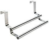 Wenko 79172100 T�r-Handtuchstange Twin - 2 Aufhangstangen, Edelstahl rostfrei, 23.5 x 10.5 x 8.5 cm