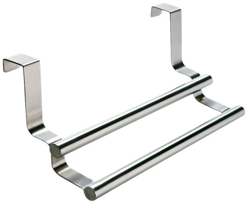 Wenko 79172100 T&uuml;r-Handtuchstange Twin - 2 Aufhangstangen, Edelstahl rostfrei, 23.5 x 10.5 x 8.5 cm