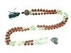 Fourth Heart Chakra- Green Jade Rudraksha Prayer Mala Yoga Beads 108+1 Zodic Pendant