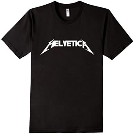 Men's Helvetica Metal T-Shirt Large Black