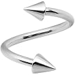 14 Gauge Stainless Steel 4mm Spike Spiral Twister Ring - 7/16