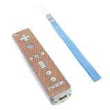 Retail Packing Nintendo Wii Remote Controller Protector Sticker Sheet with Wrist Strap - Orange Bling by Bargaincell