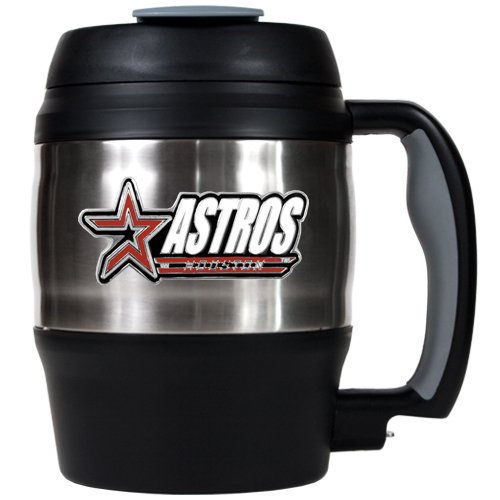 MLB Houston Astros 52-Ounce Stainless Steel Macho Travel Mug with Bottle Opener