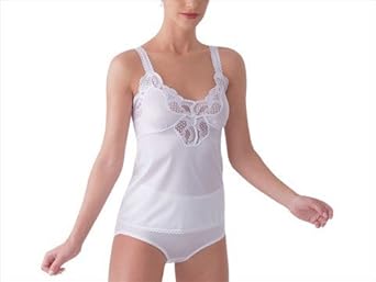 Ilusion Women's Antistatic Elegant Lace Camisole Top White 34-S