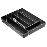 Linus Cutlery Tray - Black by InterDesign