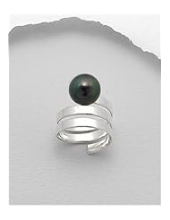 Tahitian Look Reconstructed shell Ring In 92.5 Sterling Silver