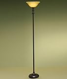Bronze Finish Champagne Glass Torchiere Floor Lamp