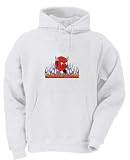 The Devil rides a scooter! Adult Hoody Sweatshirt WHITE XL