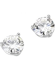 3 Ct Moissanite Stud Earrings in 14k White Gold