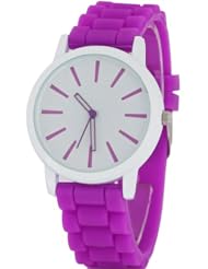 2013newestseller Purple Fashion Women Geneva Silicone Rubber Jelly Gel Quartz Analog Sports Wrist Watch