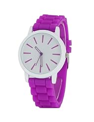 Lumramus Fashion Women Silicone Rubber Jelly Quartz Analog Sports Wrist Watch Purple Band