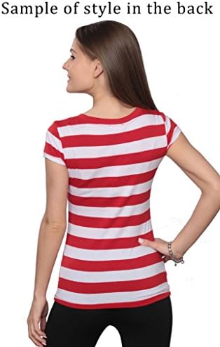 Designed For You Juniors Colored Short Sleeve V Neck S09A-3 CR,WT,YELLOW M