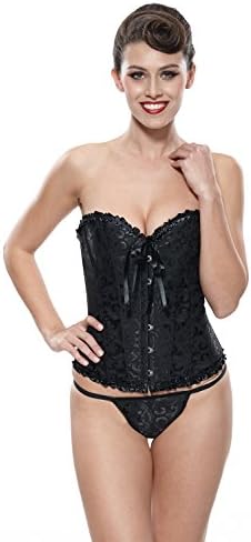 Franato Women's Waist Bustier Tops Bridal Lingerie Lace up Satin Boned Corset