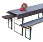 3tlg. Set Auflage Bierzeltgarnitur || Tischdecke mit 2 gepolsterten Sitzauflagen || f�r 70cm Tischbreite || anthrazit