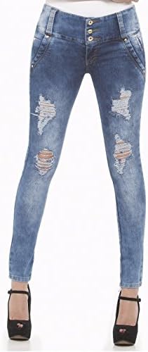 Colombian Push Up Jeans Levanta Cola High Waist Skinny Jeans Distroyed Jeans 5102-8