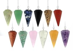 Semi-Precious Stone Cone 12 Pendulum Set