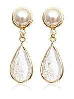 Silver Luxe Pendientes Synthetic Pearl, Topaz