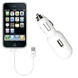 GSI Super Quality In-Car 2-In-1 Dual USB Cigarette Lighter Adapter Rapid Charger Plug For Apple iPod, iPhone, MP3/MP4 Players, CD/DVD And Gaming Stations - Charge 2 Devices At Once