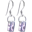 Sterling Silver 925 Pink CRYSTAL CUBED 3-D Earrings