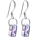 925 Sterling Silver Pink Crystal Cubed 3-D Earrings
