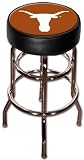 Texas Longhorns Officially Licensed Double Rung Chrome Bar Stool with Vinyl Seat